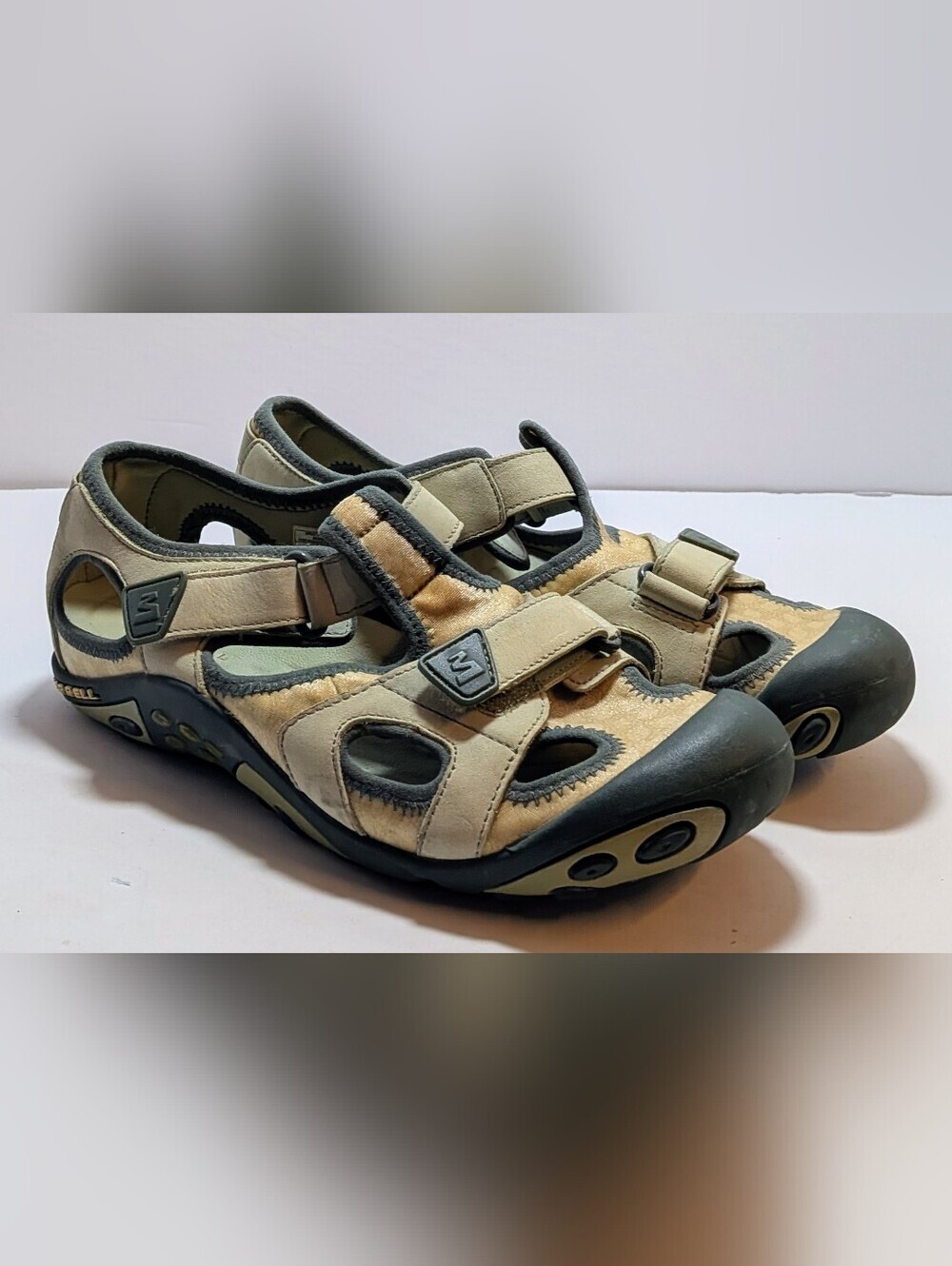 Vintage Merrell Water Hiking Sandals Beige Olive Outdoor Shoes Women’s Size 7